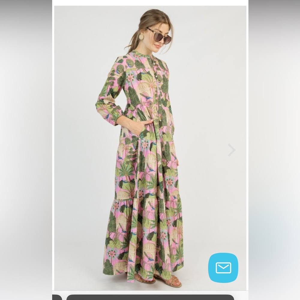 Boho Maxi Dress - vibrant peacock pattern - Picture 2 of 16